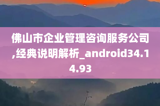 佛山市企业管理咨询服务公司,经典说明解析_android34.14.93