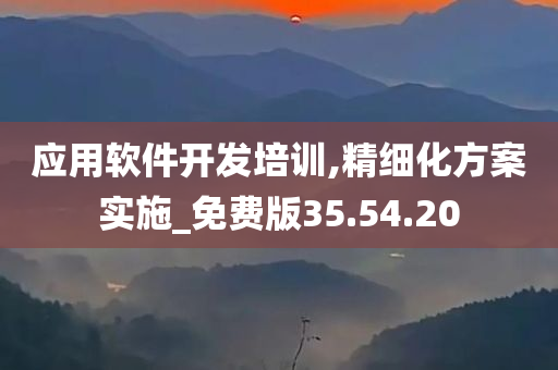 应用软件开发培训,精细化方案实施_免费版35.54.20