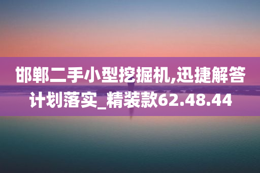 邯郸二手小型挖掘机,迅捷解答计划落实_精装款62.48.44