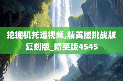 挖掘机托运视频,精英版挑战版复刻版_精英版4545