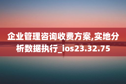 企业管理咨询收费方案,实地分析数据执行_ios23.32.75