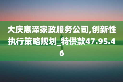 大庆惠泽家政服务公司,创新性执行策略规划_特供款47.95.46