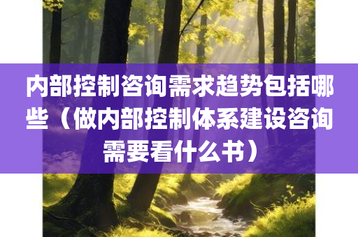 内部控制咨询需求趋势包括哪些（做内部控制体系建设咨询需要看什么书）