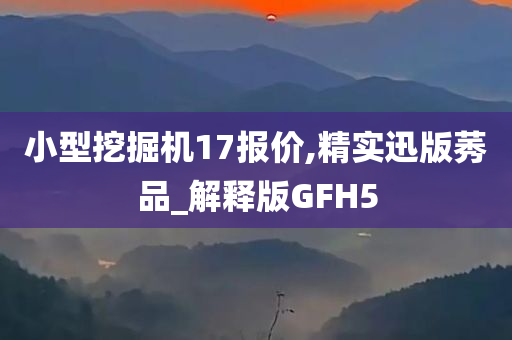 小型挖掘机17报价,精实迅版莠品_解释版GFH5