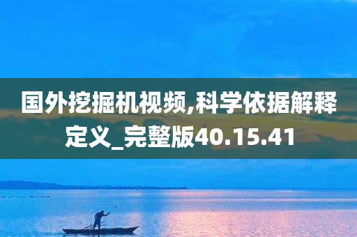 国外挖掘机视频,科学依据解释定义_完整版40.15.41