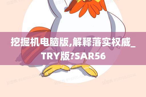 挖掘机电脑版,解释落实权威_TRY版?SAR56