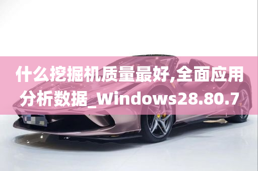 什么挖掘机质量最好,全面应用分析数据_Windows28.80.70