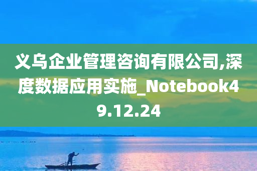 义乌企业管理咨询有限公司,深度数据应用实施_Notebook49.12.24