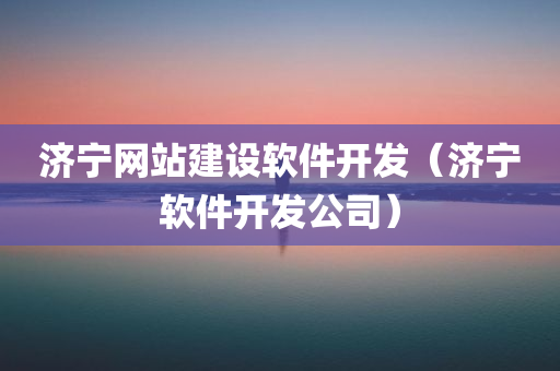 济宁网站建设软件开发（济宁软件开发公司）