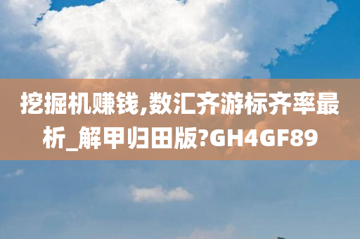 挖掘机赚钱,数汇齐游标齐率最析_解甲归田版?GH4GF89