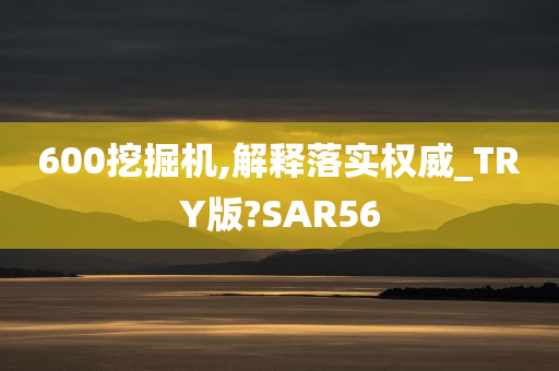 600挖掘机,解释落实权威_TRY版?SAR56