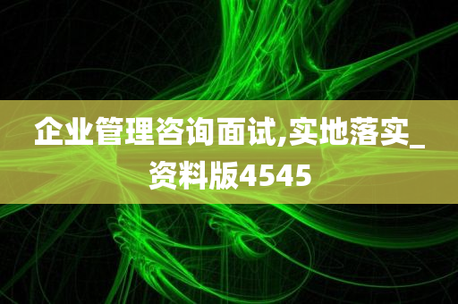 企业管理咨询面试,实地落实_资料版4545