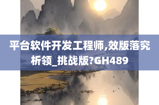 平台软件开发工程师,效版落究析领_挑战版?GH489