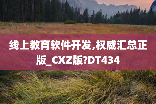 线上教育软件开发,权威汇总正版_CXZ版?DT434