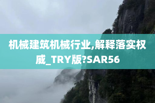 机械建筑机械行业,解释落实权威_TRY版?SAR56