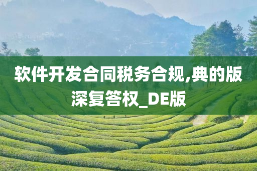 软件开发合同税务合规,典的版深复答权_DE版