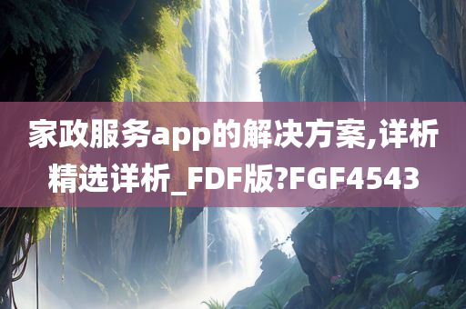 家政服务app的解决方案,详析精选详析_FDF版?FGF4543