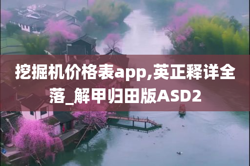 挖掘机价格表app,英正释详全落_解甲归田版ASD2