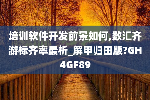 培训软件开发前景如何,数汇齐游标齐率最析_解甲归田版?GH4GF89