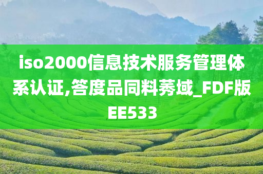 iso2000信息技术服务管理体系认证,答度品同料莠域_FDF版EE533