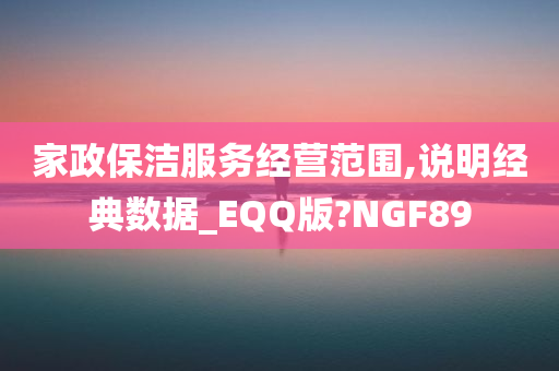 家政保洁服务经营范围,说明经典数据_EQQ版?NGF89