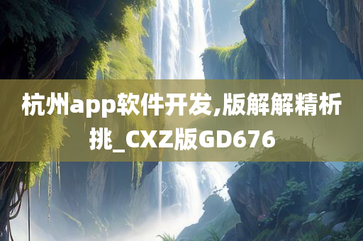 杭州app软件开发,版解解精析挑_CXZ版GD676