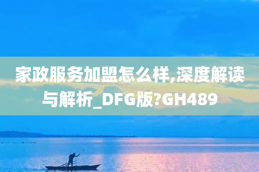 家政服务加盟怎么样,深度解读与解析_DFG版?GH489