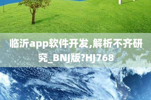 临沂app软件开发,解析不齐研究_BNJ版?HJ768