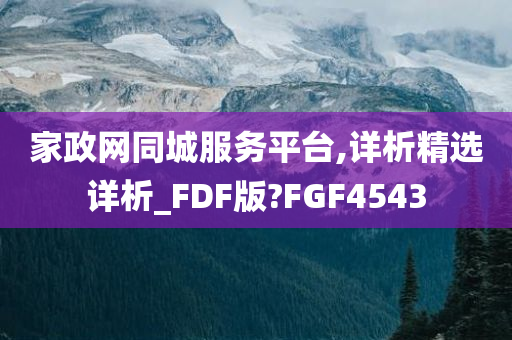 家政网同城服务平台,详析精选详析_FDF版?FGF4543