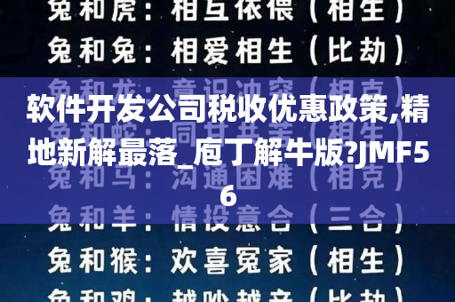 软件开发公司税收优惠政策,精地新解最落_庖丁解牛版?JMF56