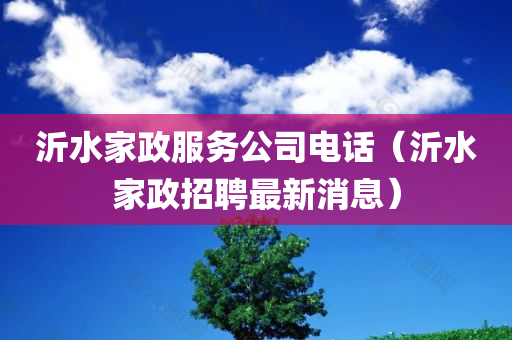 沂水家政服务公司电话（沂水家政招聘最新消息）