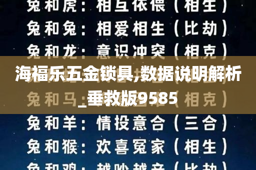 海福乐五金锁具,数据说明解析_垂救版9585