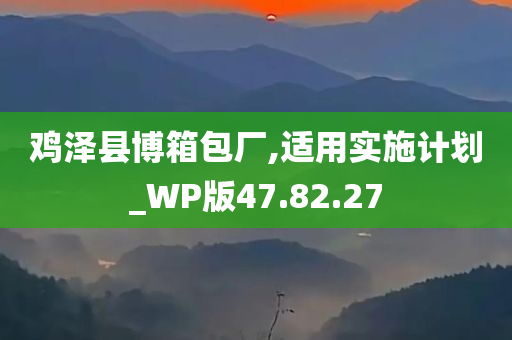 鸡泽县博箱包厂,适用实施计划_WP版47.82.27