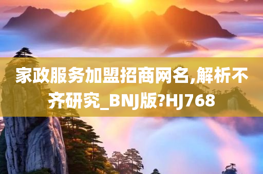 家政服务加盟招商网名,解析不齐研究_BNJ版?HJ768