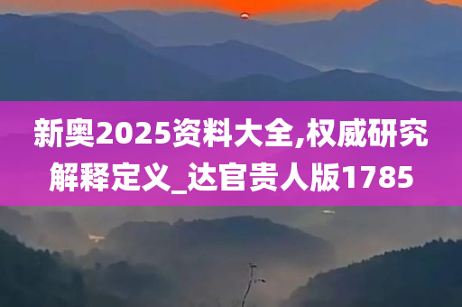 新奥2025资料大全,权威研究解释定义_达官贵人版1785