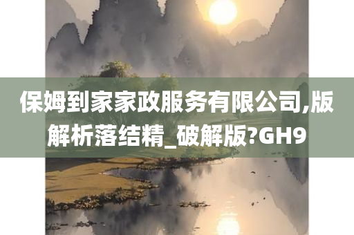 保姆到家家政服务有限公司,版解析落结精_破解版?GH9