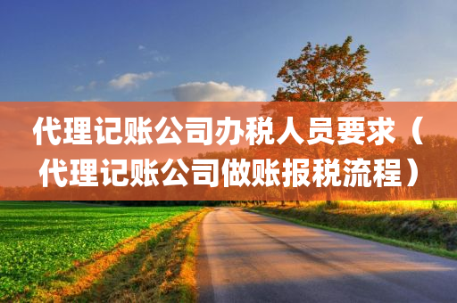 代理记账公司办税人员要求（代理记账公司做账报税流程）