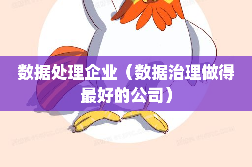 数据处理企业（数据治理做得最好的公司）