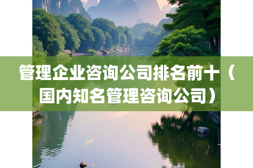 管理企业咨询公司排名前十（国内知名管理咨询公司）