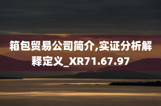 箱包贸易公司简介,实证分析解释定义_XR71.67.97