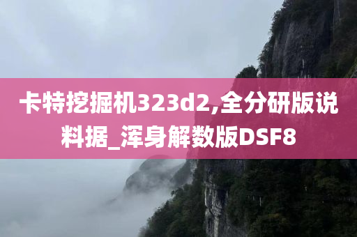 卡特挖掘机323d2,全分研版说料据_浑身解数版DSF8