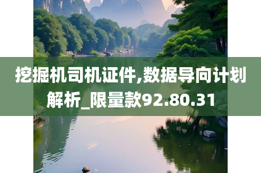 挖掘机司机证件,数据导向计划解析_限量款92.80.31