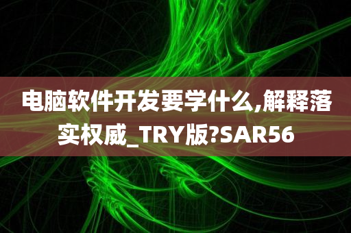 电脑软件开发要学什么,解释落实权威_TRY版?SAR56