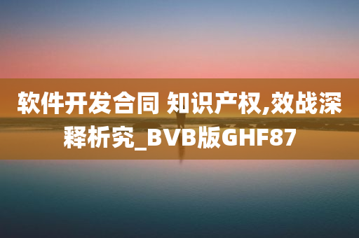 软件开发合同 知识产权,效战深释析究_BVB版GHF87