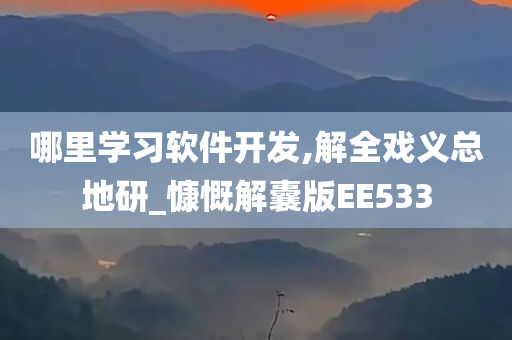 哪里学习软件开发,解全戏义总地研_慷慨解囊版EE533