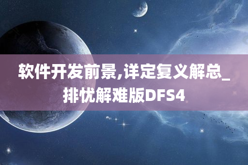 软件开发前景,详定复义解总_排忧解难版DFS4