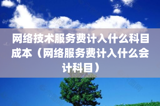 网络技术服务费计入什么科目成本（网络服务费计入什么会计科目）