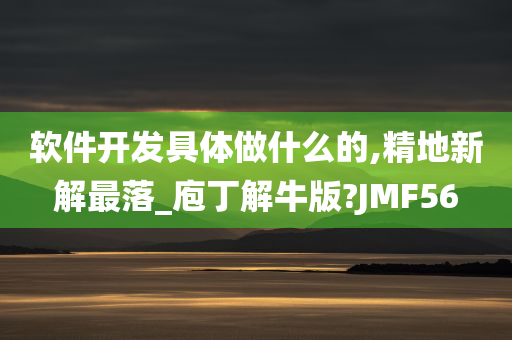 软件开发具体做什么的,精地新解最落_庖丁解牛版?JMF56