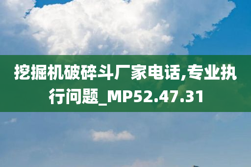 挖掘机破碎斗厂家电话,专业执行问题_MP52.47.31