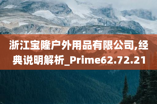 浙江宝隆户外用品有限公司,经典说明解析_Prime62.72.21